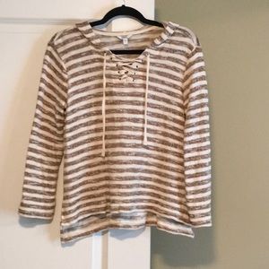 Brown & Cream Hooded Top